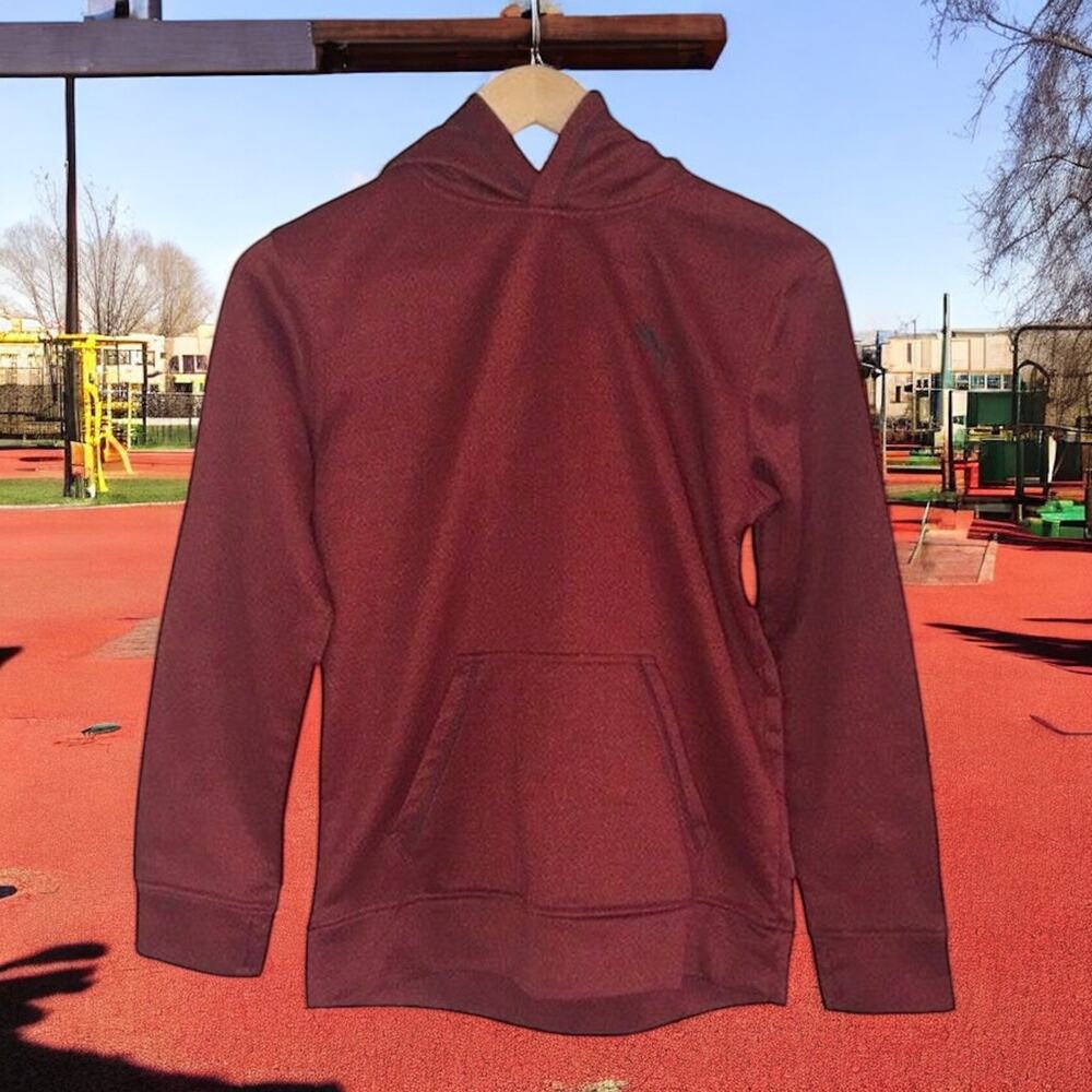 Puma Boy's Large (14-16) Red Pullover Hoodie 100% Polyester Kangaroo Pocket